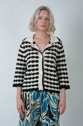 Cablé Jacke aus Baumwolle