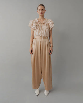 Raj Pleated Satin Pants