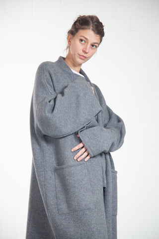 Melangegraue Kaschmirjacke