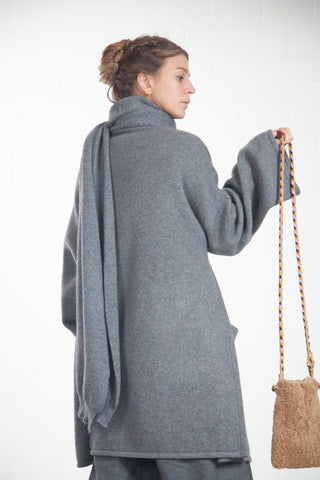 Melangegraue Kaschmirjacke