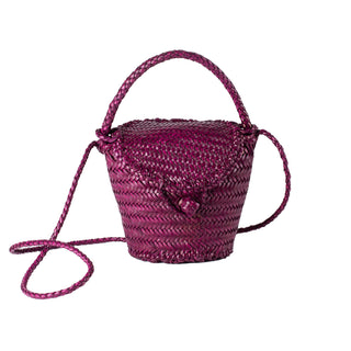 Jane Burgundy Geflochtene Lederkorbtasche