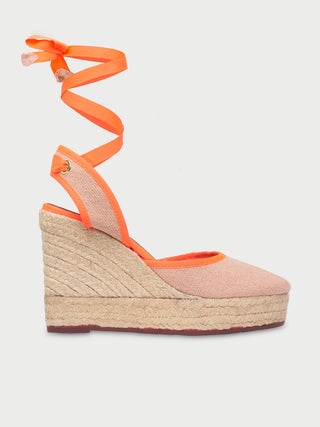 Flabelus Fiesta Espadrilles Nude Orange Piping 