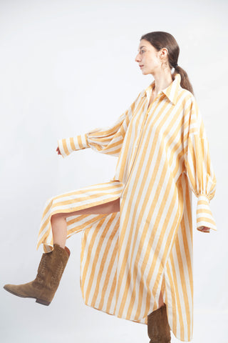 Maldive Ochre Oversize Shirt Dress - ByAdushka