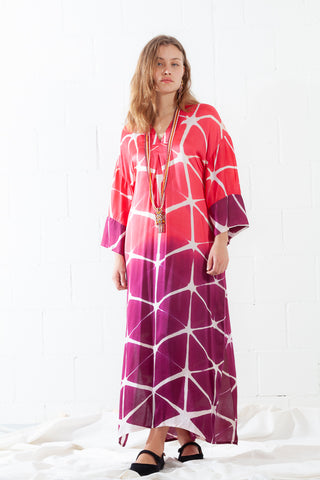 Obidi Jasemine Women Dress Magenta, White & Fuchsia - ByAdushka