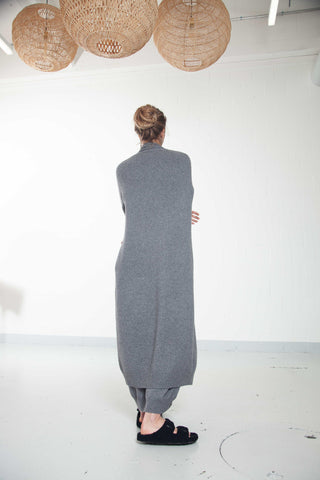 Melange Grey Cashmere Cardigan