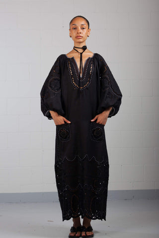 My Sleeping Gypsy Black Merezhivo Long Dress - ByAdushka