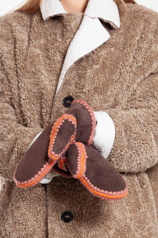 Russet Handgefertigte Shearling Handschuhe