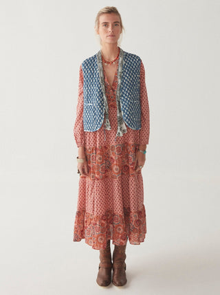 Maison Hotel Rust Flamingo Hand Printed Lala Dress - ByAdushka