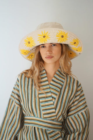 Romualda Girasol Gran Hand Painted And Handmade Bucket Hat - ByAdushka