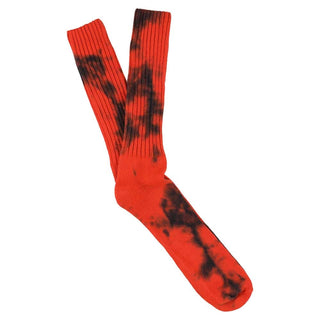 Thick premium Tie Dye socks knitted from a soft, cotton blend for long-lasting comfort. These socks are manufactured at a great family-owned factory in Portugal and meticulously Tie-dyed by hand to create an elaborate design.