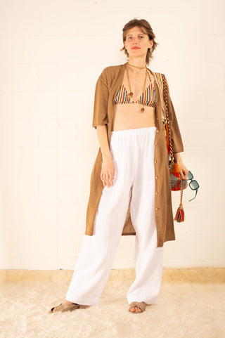 Chiffon White Roma Pants - ByAdushka